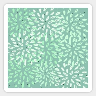 Pastel green floral pattern Sticker